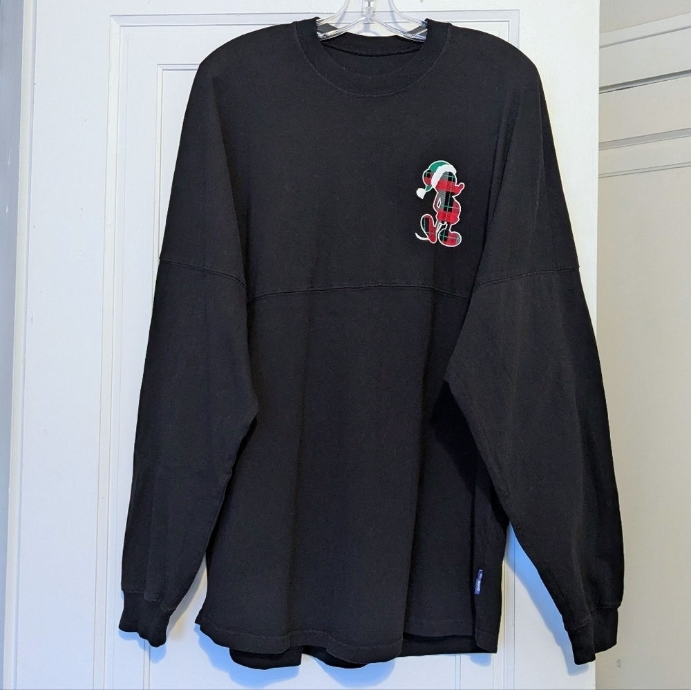 Disney World Spirit Jersey Black Plaid Holiday Christmas Mickey Official Merch
